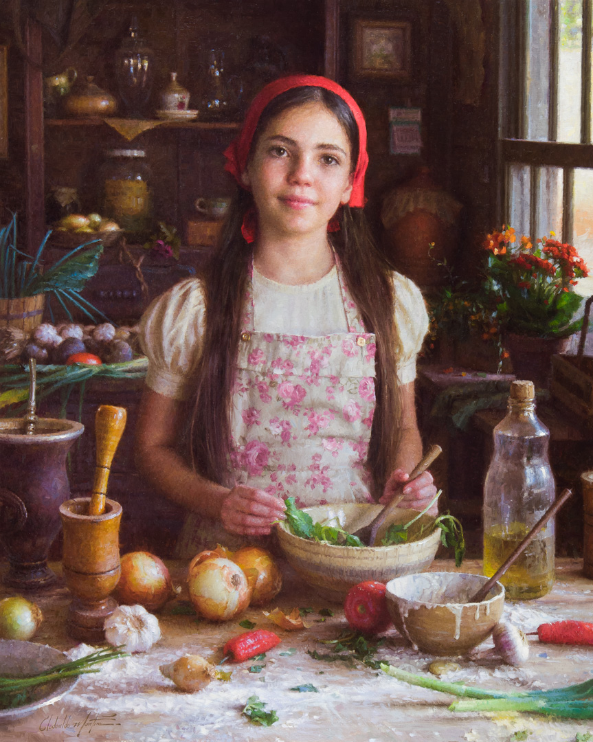 Preparando a refeição 91,44cm x 73,66cm, 2025 Preparing the meal, 36 x 29 in.jpg